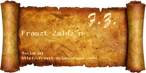 Fraszt Zalán névjegykártya